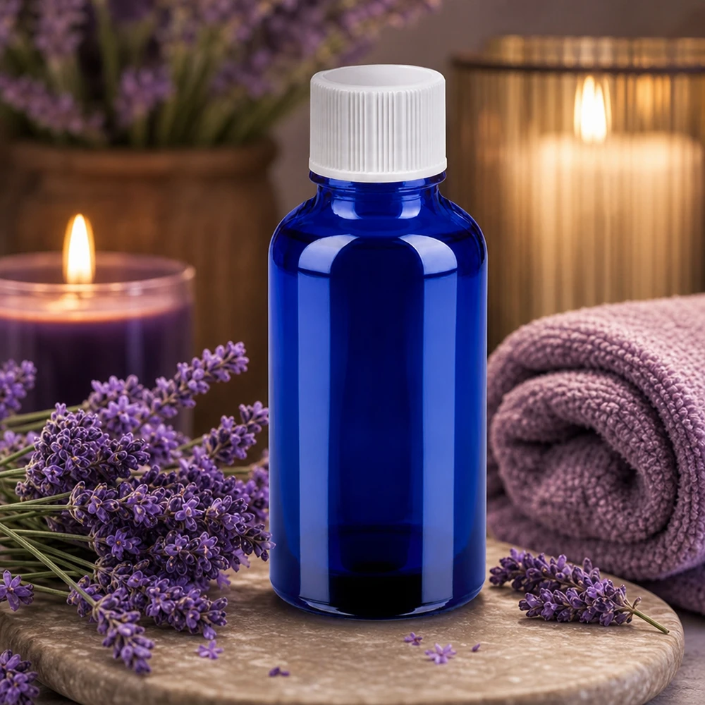 Flacon de 30ml 11mm SV blanc STD BlueLine UT18/30 Bouteille de pharmacie compacte de 30 ml en verre bleu parfaite pour les cosmétiques et les mélanges DIY