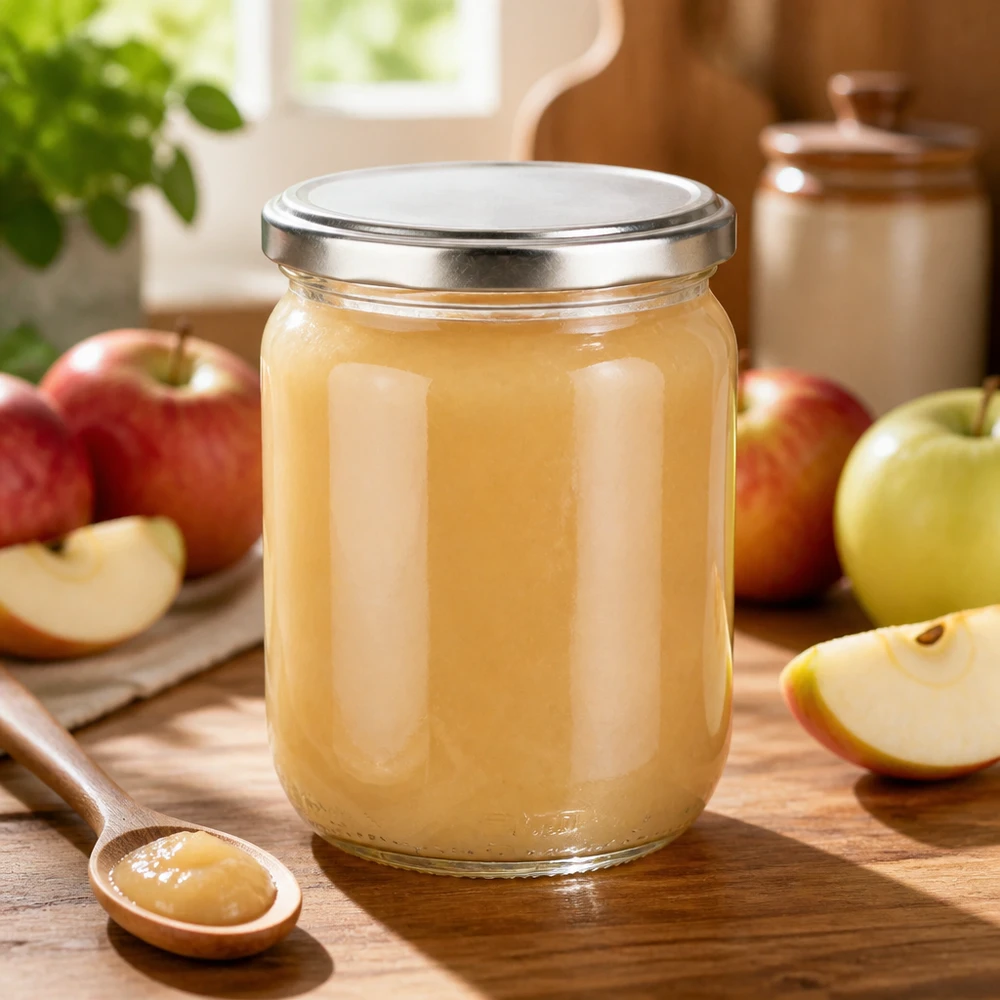 Grand bocal rond UNiTWIST de 555 ml avec couvercle à visser argenté, idéal pour les provisions d'automne