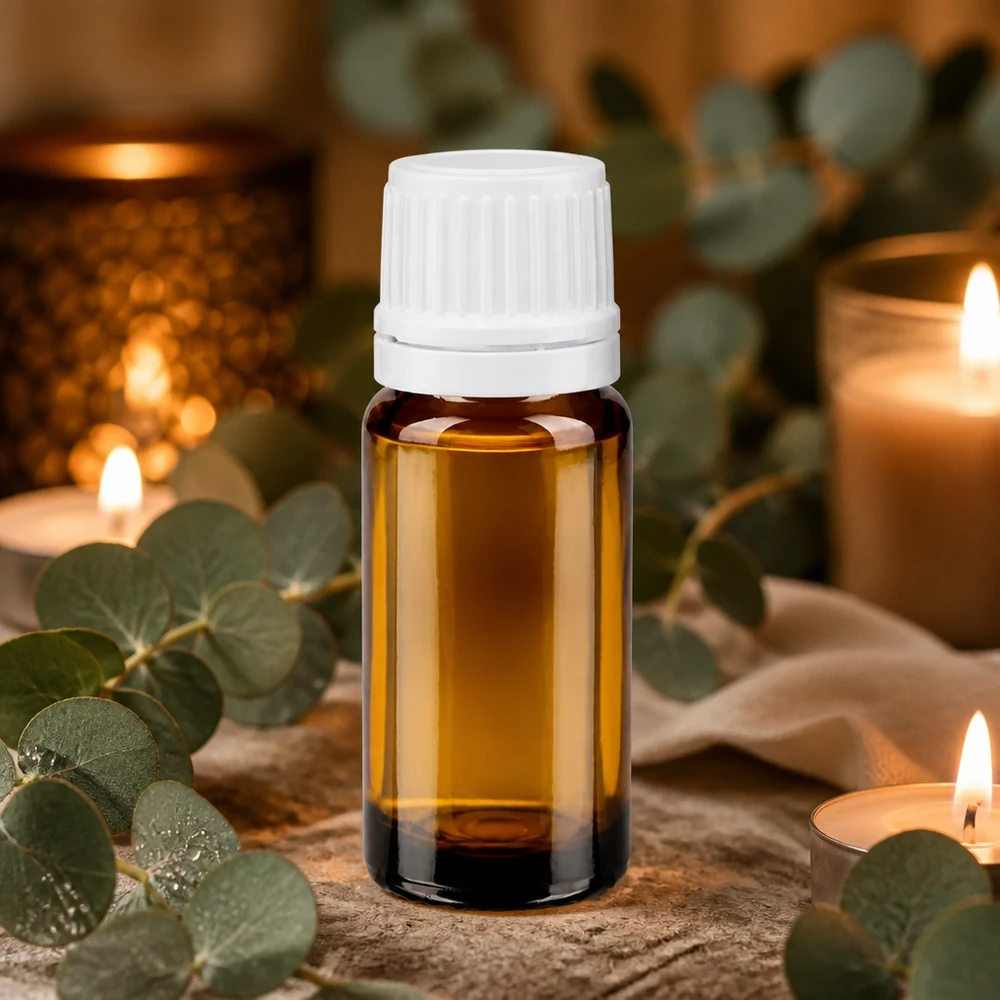Flacon compte-gouttes marron ApoGlas de 10 ml avec bouchon blanc à sécurité enfant et orifice de dosage précis de 0,7 mm