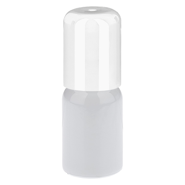 Flacon roll-on 5 ml blanc, bouchon standard WhiteLine UT18/5