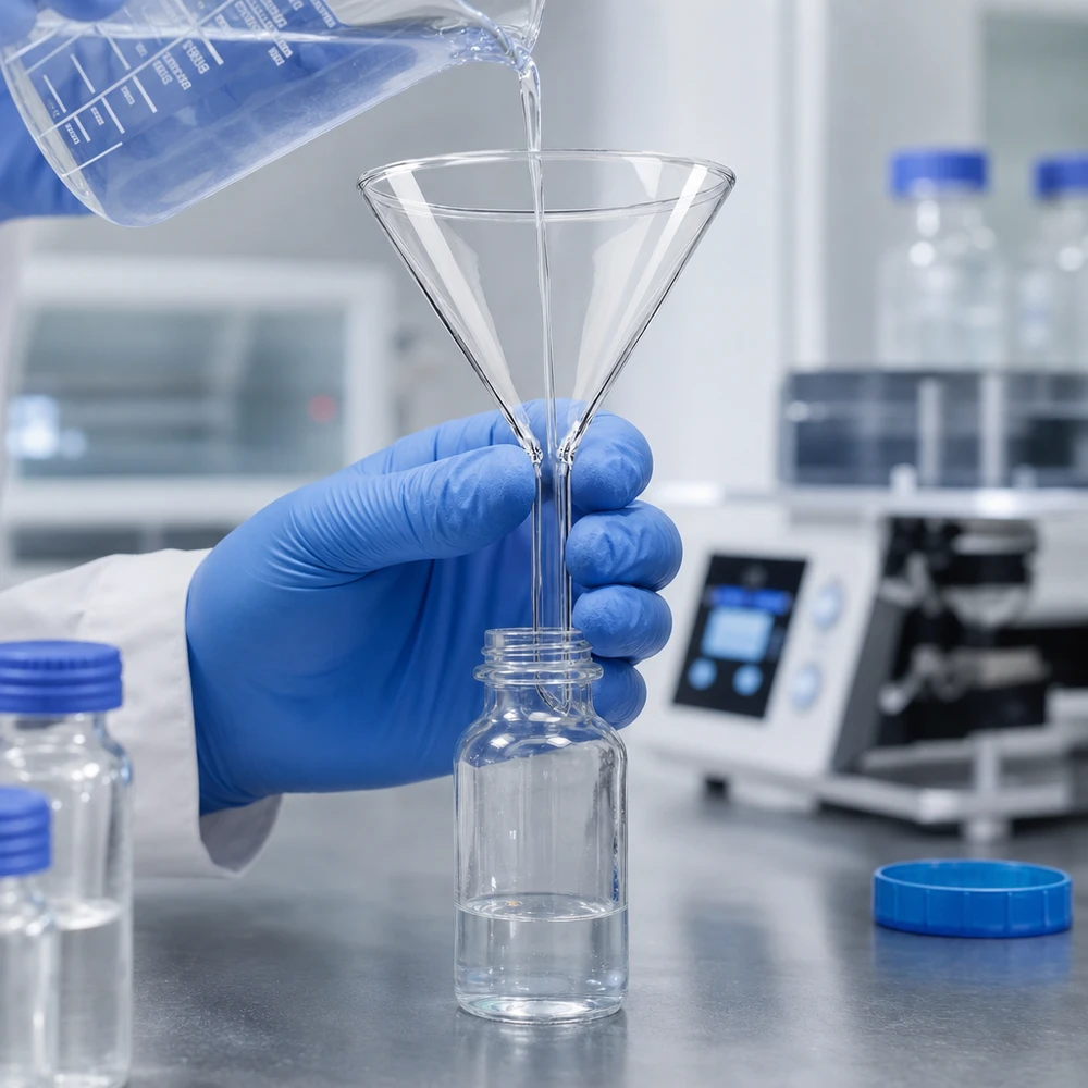 Entonnoir Ø 100mm - verre borosilicate 3.3 - angle 60° Entonnoir de laboratoire de précision 100mm avec manche court pour un transvasement efficace des liquides