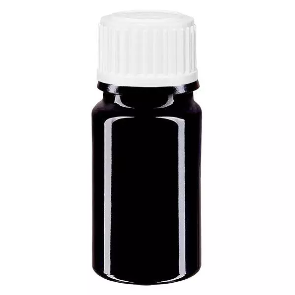 Flacon à pharmacie violet 5ml bouchon à vis blanc standard Flacon à pharmacie violet 5ml bouchon à vis blanc standard