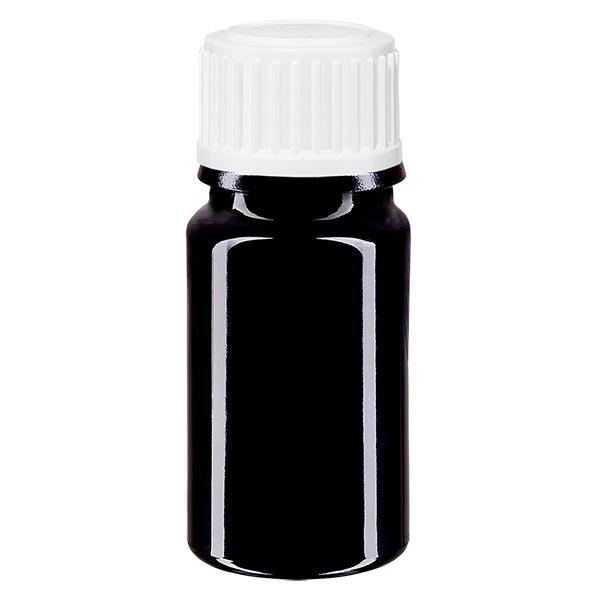 Flacon à pharmacie violet 5ml bouchon à vis blanc standard Flacon à pharmacie violet 5ml bouchon à vis blanc standard