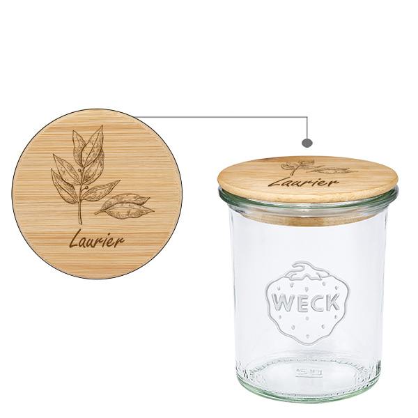 Coffret en bois « Laurier » avec verre WECK plongeant 160 ml
