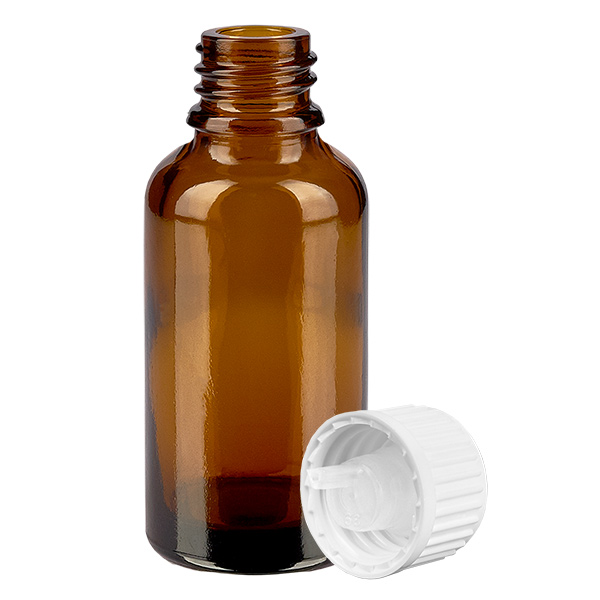 30ml flacon compte-gouttes 0.9mm blanc STD BrownLine UT18/30