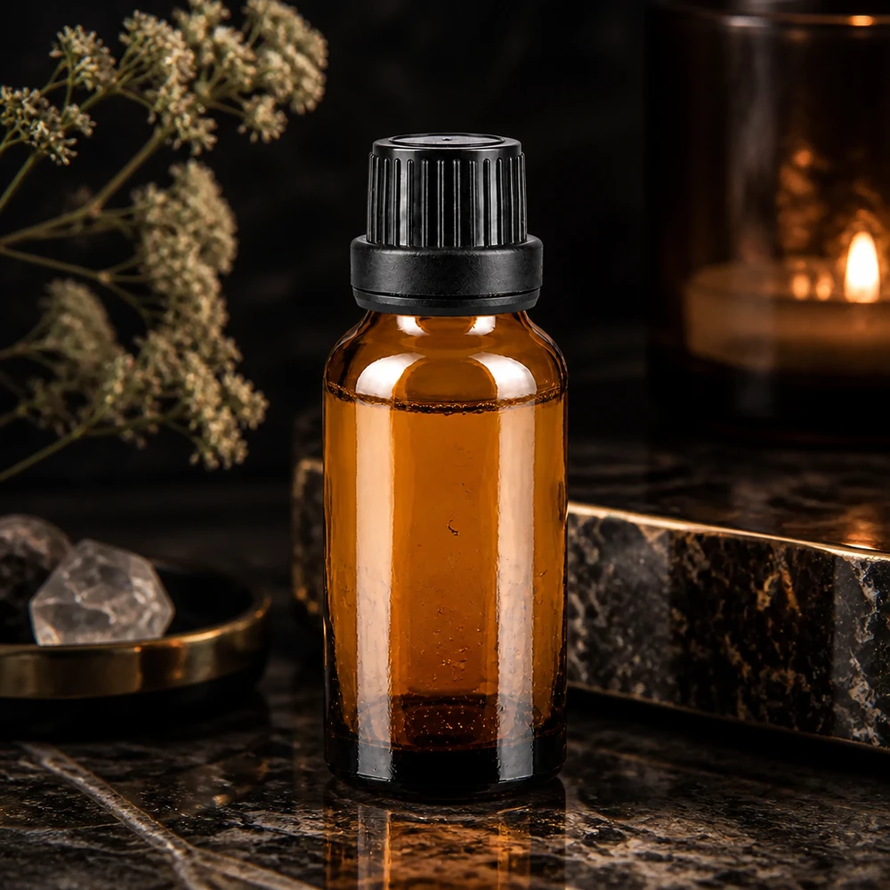 Flacon à pharmacie bleu 20ml bouchon goutte à goutte noir 1mm bouchon d'inviolabilité Flacon de pharmacie de 20 ml, couleur ambre, avec bouchon OV noir et compte-gouttes de précision de 2 mm