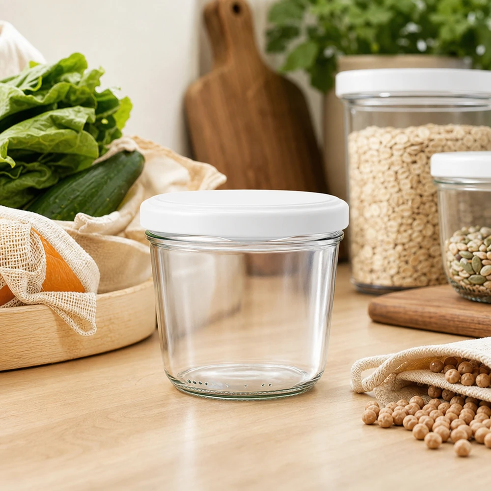 230ml bocal vide avec couvercle BasicSeal dans la cuisine Zero-Waste avec bocaux à provisions et solutions de conservation durables
