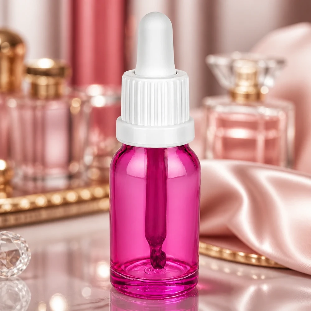 Flacon pipette 10ml blanc originalité bouchon à vis PurpleLine UT18/10 Élégant flacon violet de 10 ml pour produits de beauté OV PurpleLine UT18/10