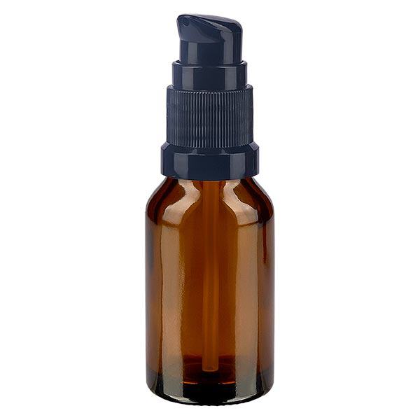 Flacon de pharmacie brun 30ml bouchon pompe noir std Flacon de pharmacie brun 30ml bouchon pompe noir std