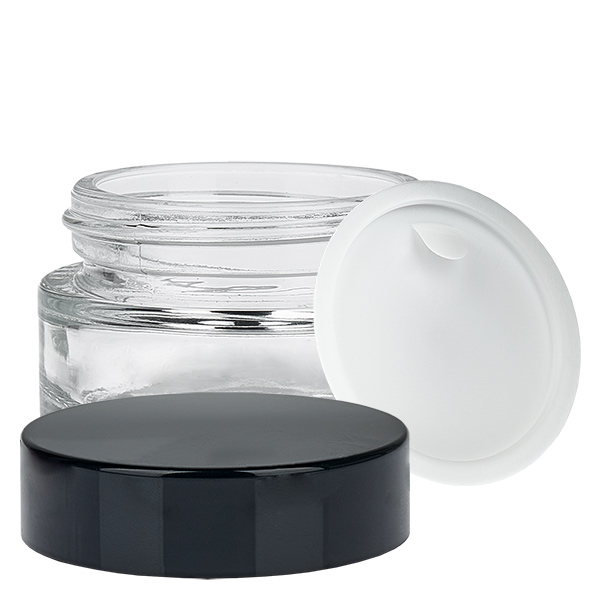 Pot en verre 20ml transparent avec couvercle à insérer UNiTWIST