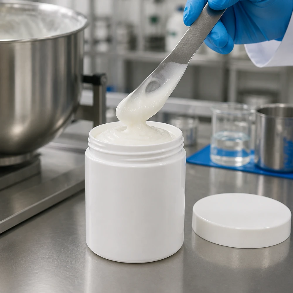 Pot à onguent blanc 100 g avec couvercle blanc (PP) Pot en plastique blanc de 100 g avec bouchon à vis en PP, destiné aux pharmacies et à la fabrication de produits cosmétiques