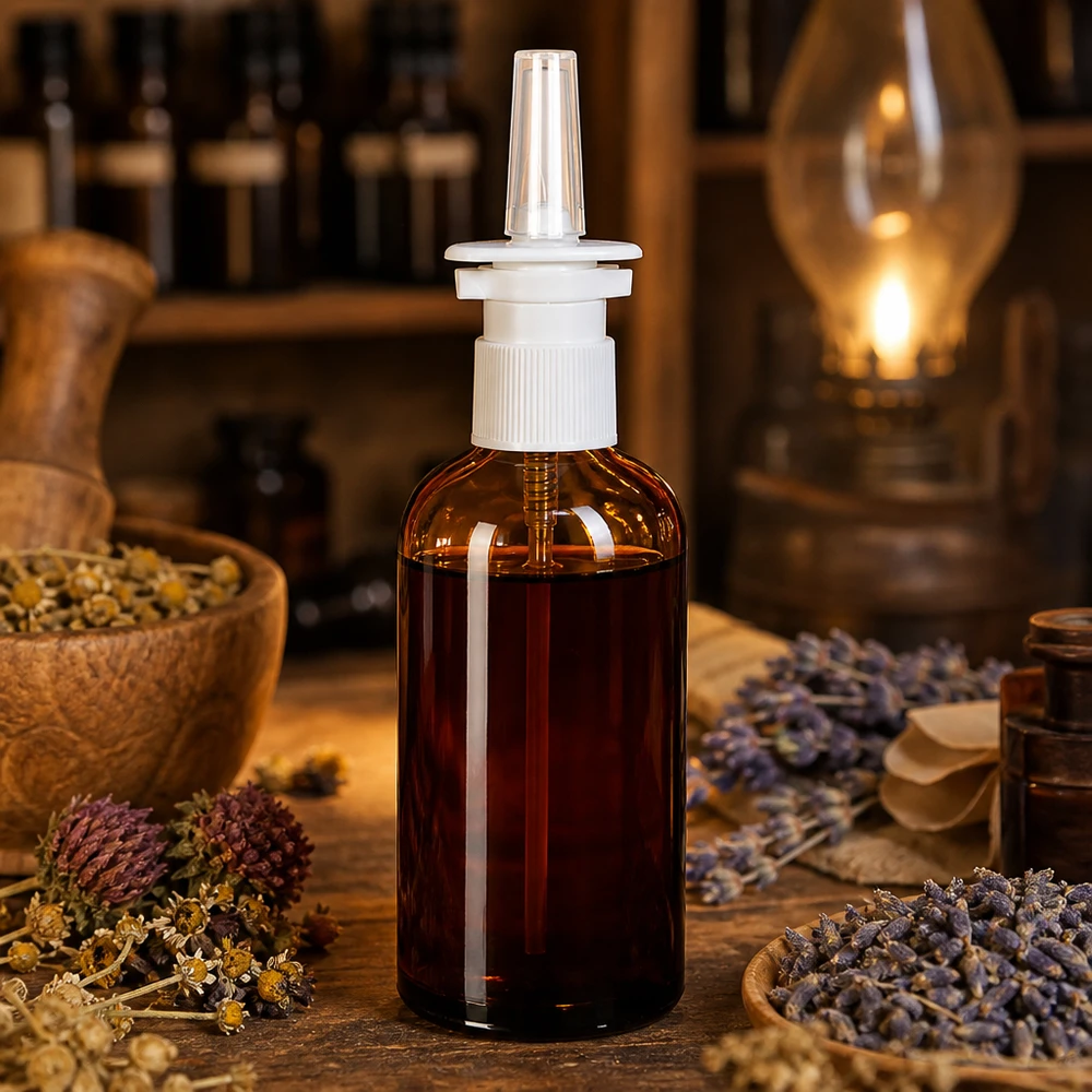 100ml flacon vaporisateur nasal w./tr. STD BrownLine UT18/100 Pharma Spray 100ml brun avec tête de pulvérisation précise pour applications thérapeutiques