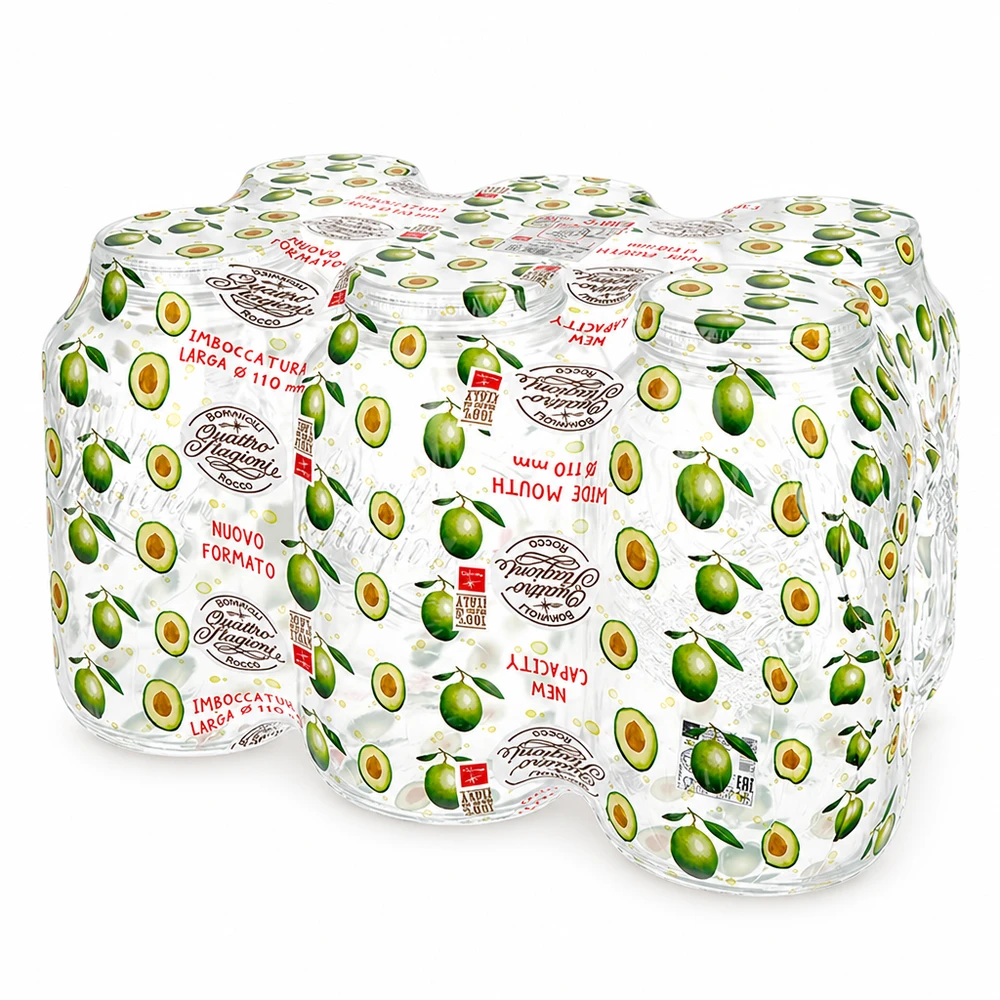 3800ml Bocal ménager Quattro Stagioni avec design d'olives pour la mise en conserve et la conservation dans la cuisine