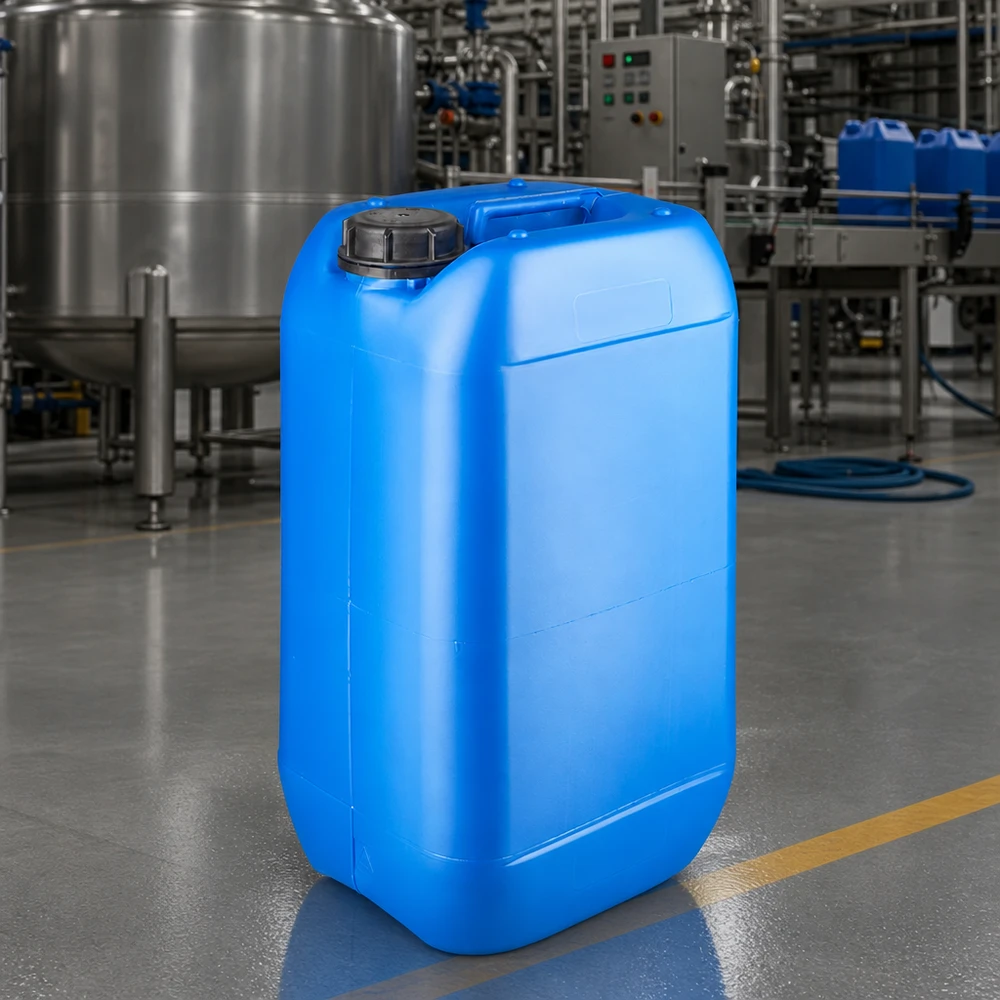 Bidon 15 litres bleu avec bouchon à vis OV Bidon en plastique robuste de 15 litres, bleu, avec couvercle OV, pour produits chimiques et produits d'entretien