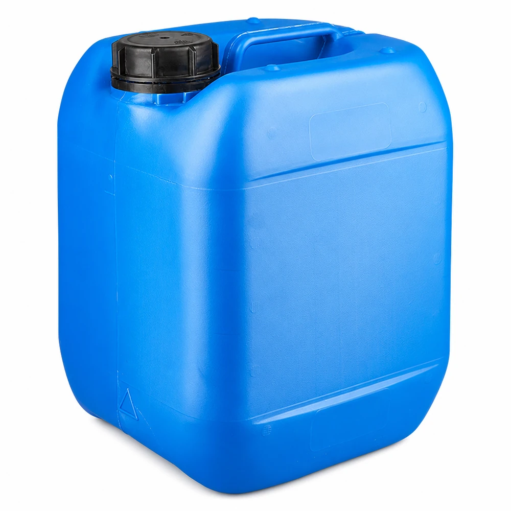Bidon rectangulaire en PEHD de 5 L, bleu, avec bouchon à vis étanche OV