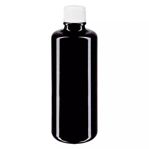 Bouteille de pharmacie viol. 50ml gouttes blanc 0.8mm pc Bouteille de pharmacie viol. 50ml gouttes blanc 0.8mm pc