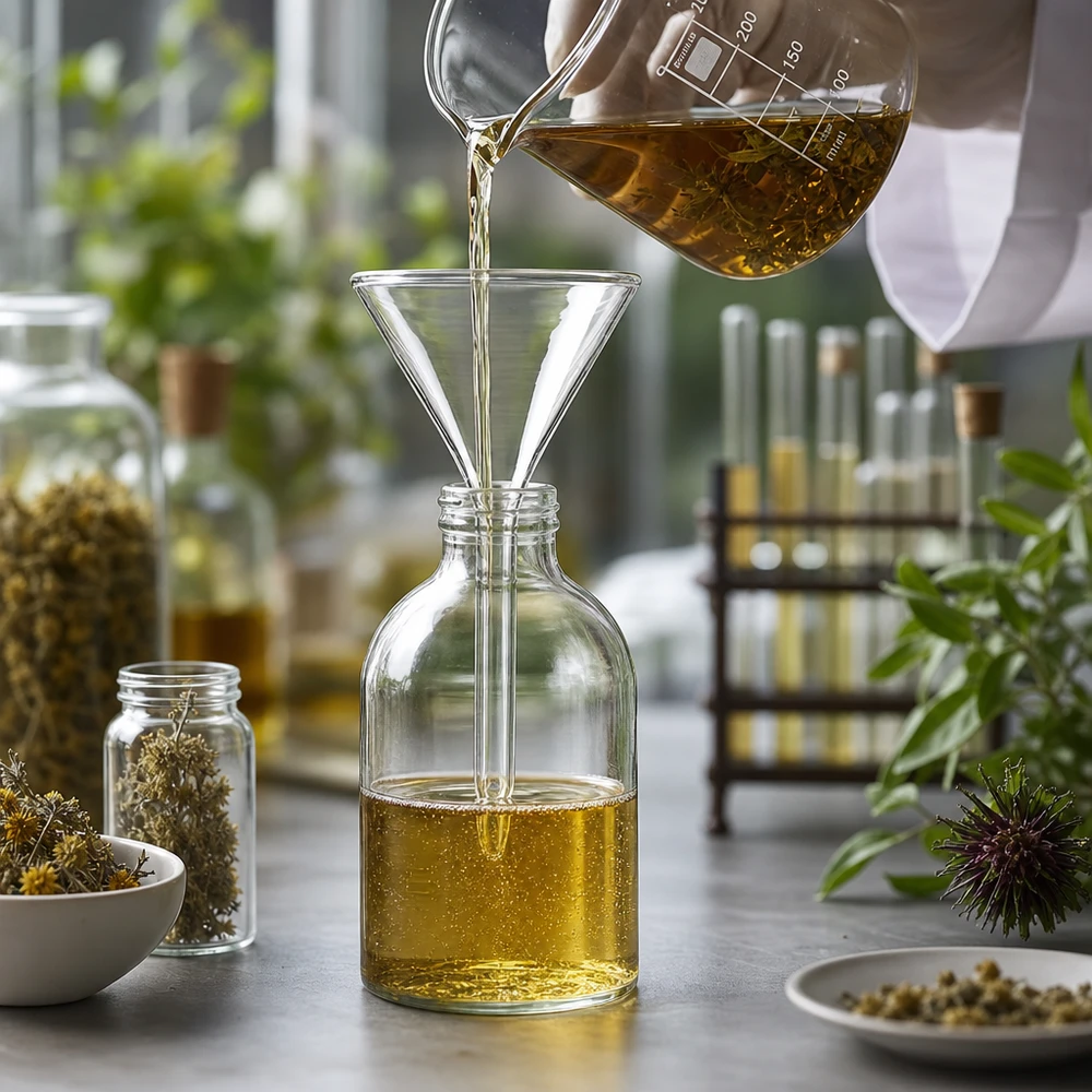 Entonnoir en borosilicate résistant à la chaleur 55mm avec manche court pour les applications professionnelles en laboratoire