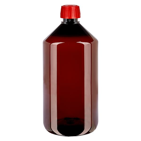 Flacon PET 750ml avec bouchon de dégazage rouge