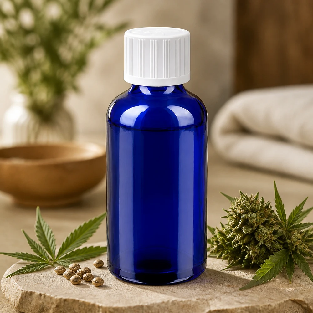 Flacon 50ml 11mm SV f. STD KiSi BlueLine UT18/50 Bouteille en verre BlueLine polyvalente de 50 ml pour les teintures, les essences et les préparations homéopathiques