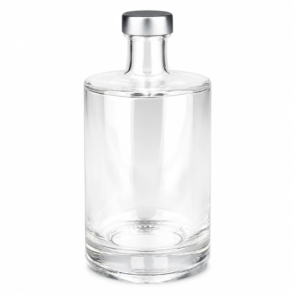 Bouteille en verre 500 ml « Sam » et bouchon à vis argenté UNiTWIST® Bouteille en verre Sam de 500ml avec bouchon à vis argenté UNiTWIST transparent vide Photo produit