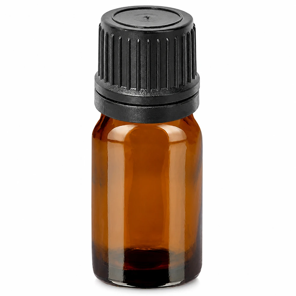 Flacon compte-goutte 5ml 1mm noir OV BrownLine UT18/5 Flacon compte-gouttes 5ml brun avec bouchon noir pour huiles essentielles et aromathérapie