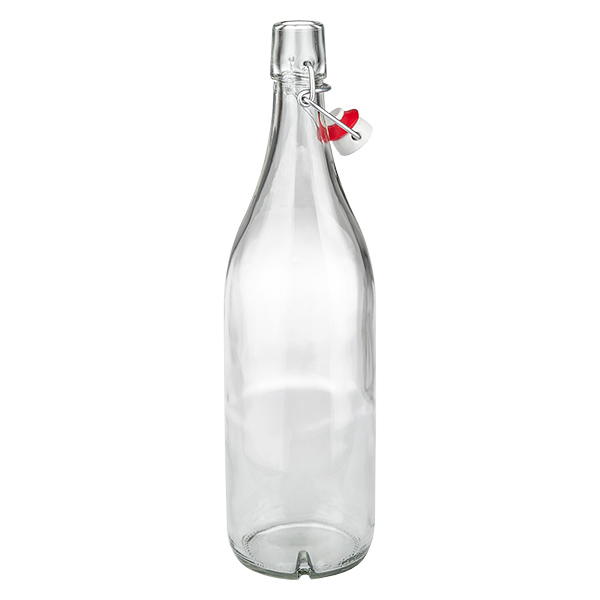 Bouteille en verre de 1000 ml + bouchon mécanique en PVC UNiTWIST