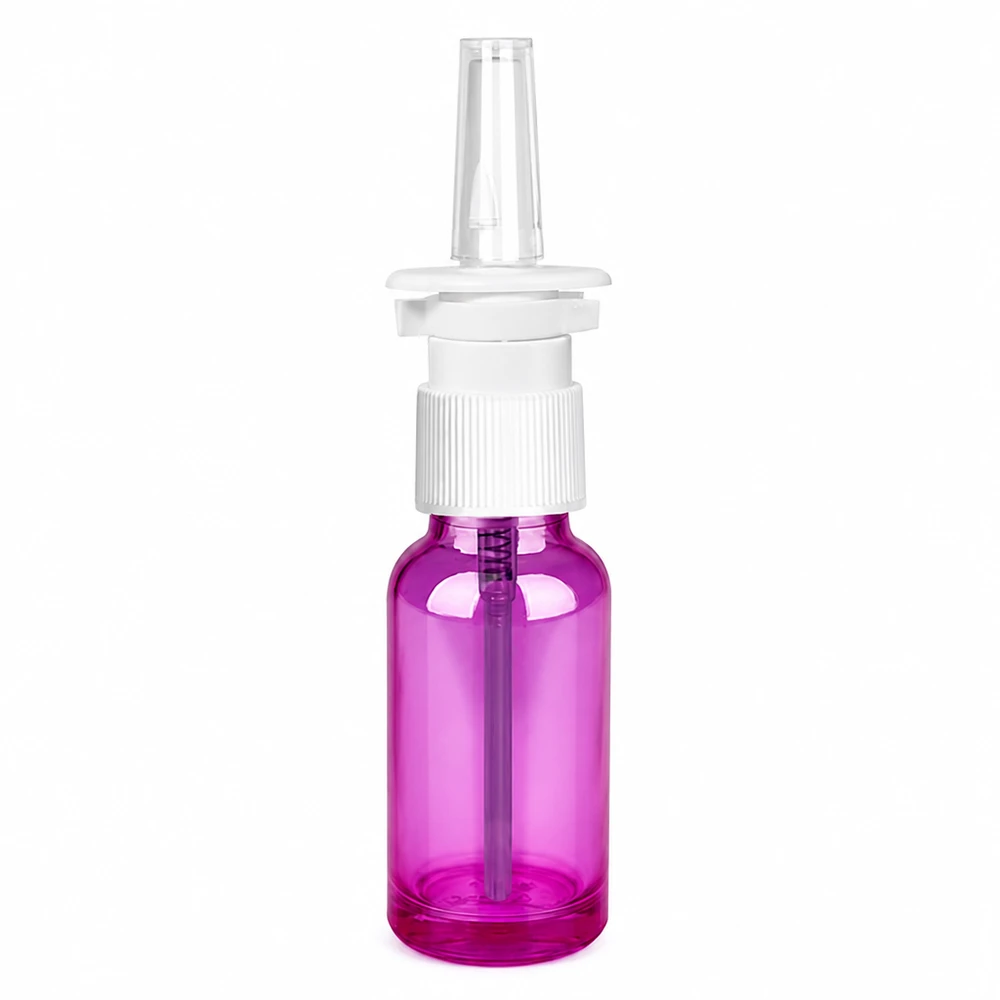 Vaporisateur nasal 20ml blanc/transparent standard PurpleLine. UT18/20 Bouteille de spray nasal compacte de 20 ml au design ergonomique pour une utilisation facile