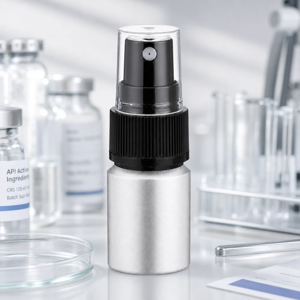 Bouteille en aluminium teinté 10 ml, avec vaporisateur à pompe noir Vaporisateur polyvalent de 10 ml en aluminium avec design de bouchon de protection transparent