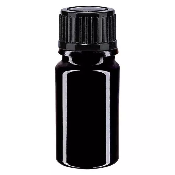 Flacon à pharmacie violet 5ml bouchon à vis noir standard Flacon à pharmacie violet 5ml bouchon à vis noir standard