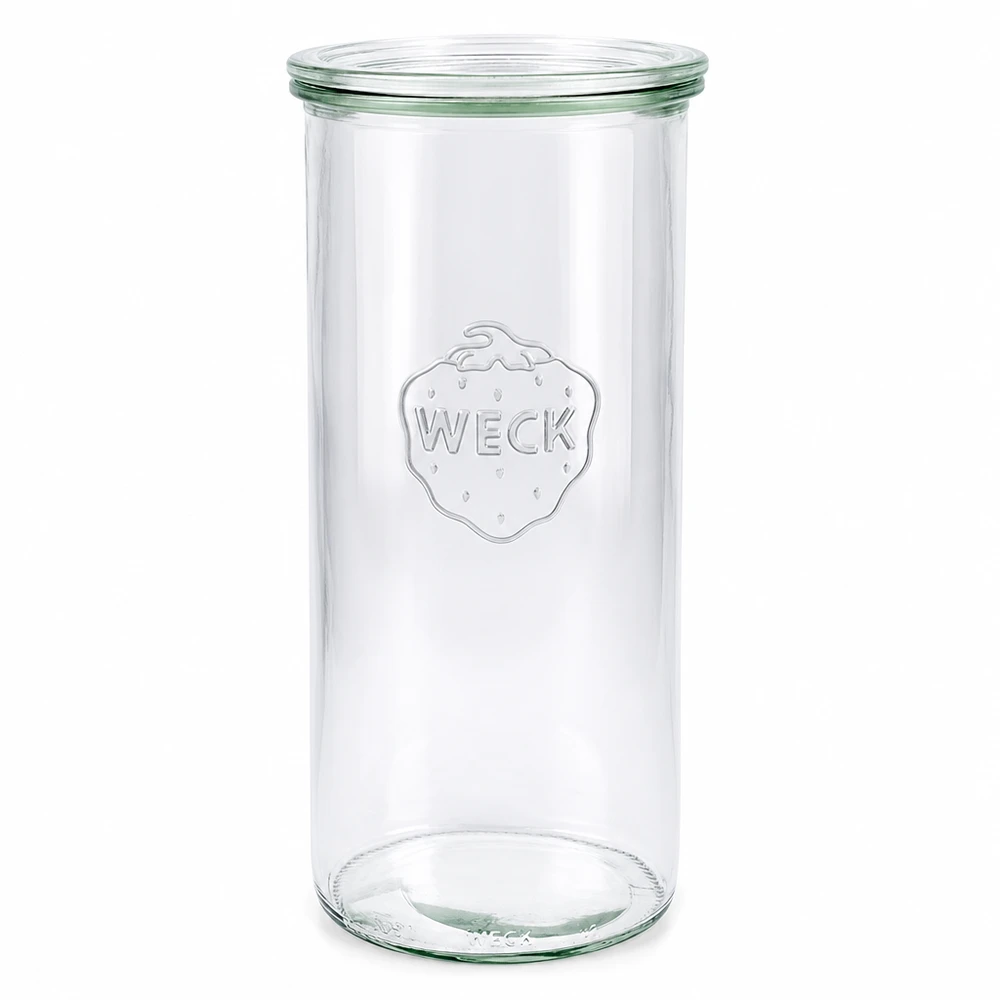 WECK Bocal 1500ml avec couvercle en verre RR100 Bocal à conserves transparent vide debout