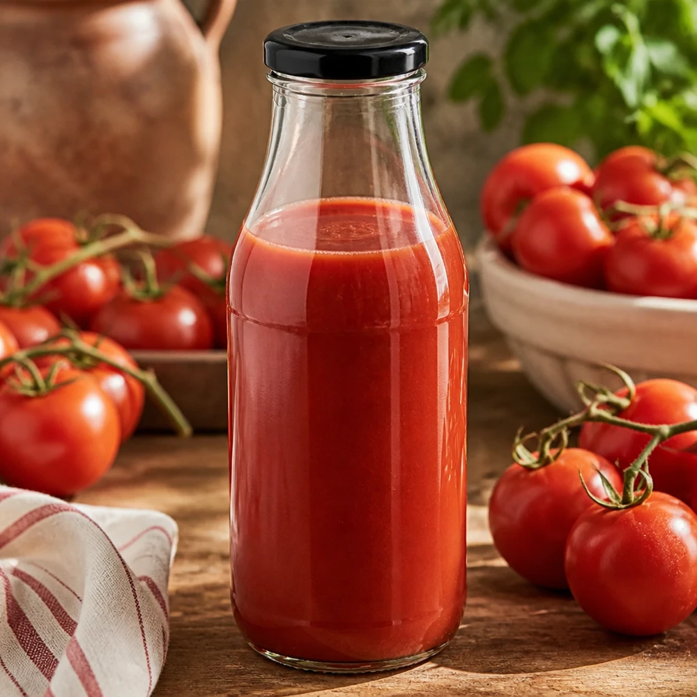 Bouteille en verre de 330 ml + bouchon BasicSeal noir UNiTWIST Bouteille en verre UNiTWIST BasicSeal de 330 ml, idéale pour conditionner des jus de légumes, avec un bouchon sécurisé