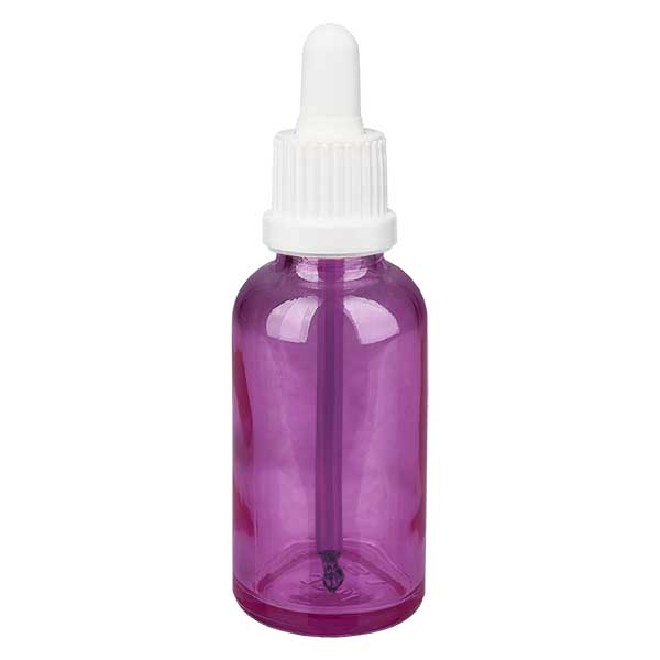 Flacon pipette 30ml blanc originalité bouchon à vis PurpleLine UT18/30