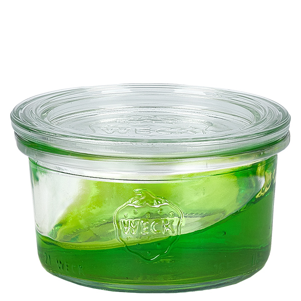 Set de 12 bocaux Weck 165ml verre renversé avec 12 couvercles en verre Set de 12 bocaux Weck 165ml verre renversé avec 12 couvercles en verre