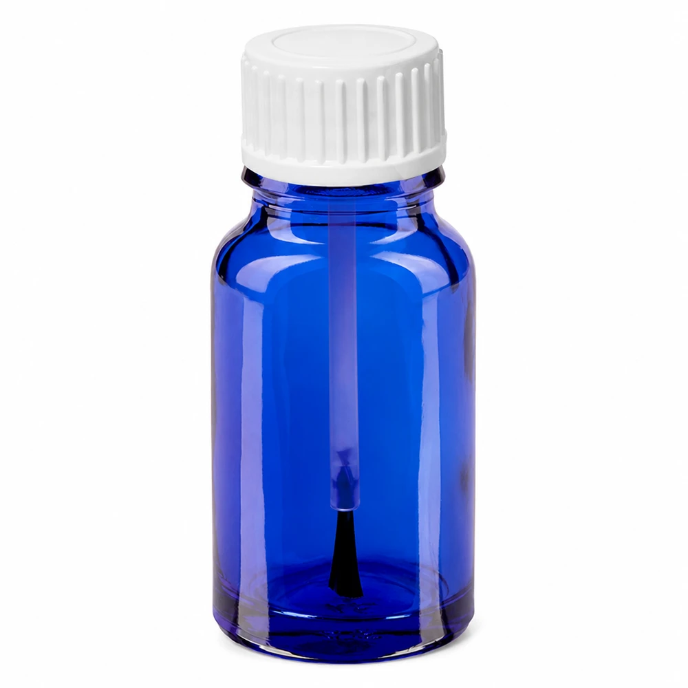 10ml flacon pinceau blanc STD BlueLine UT18/10 Flacon compact de 10 ml avec pinceau bleu élégant pour les produits de beauté