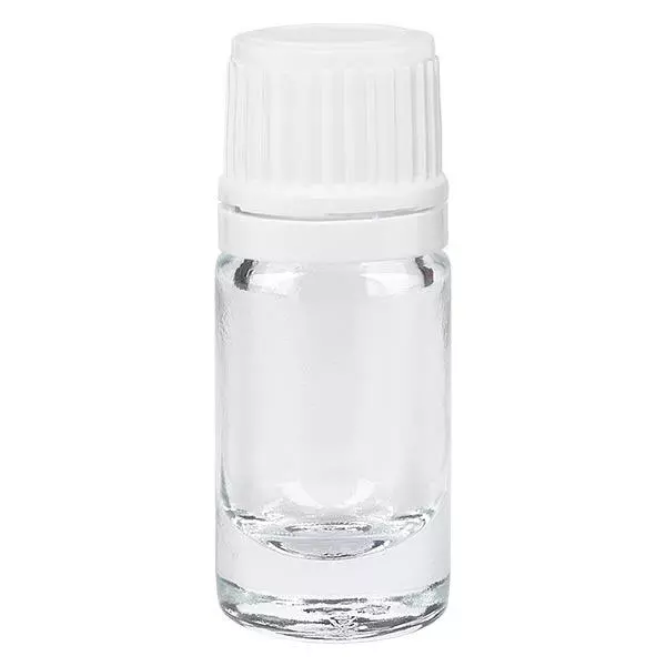 Flacon de pharmacie transparent 5ml bouchon à vis blanc orginal Flacon de pharmacie transparent 5ml bouchon à vis blanc orginal