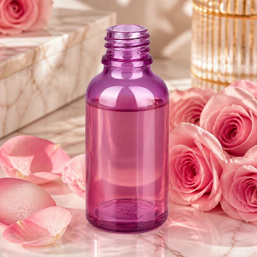 Bouteille à pharmacie de 30ml PurpleLine UT18/30 UNiTWIST Bouteille de pharmacie compacte de 30 ml en verre borosilicaté violet avec bouchon à vis pratique