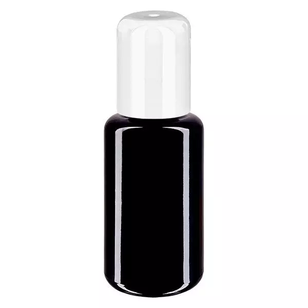Flacon de pharmacie violet 30ml roll-on bouchon blanc