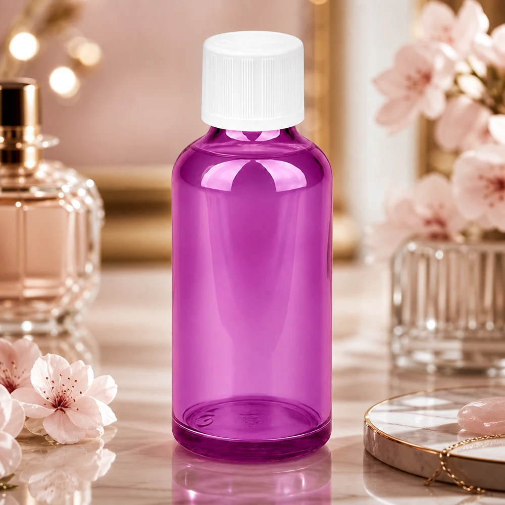 Flacon compte-gouttes 50ml 1.2mm blanc standard sécurité enfant PurpleLine.UT18/50 Flacon doseur précis de 50 ml avec ouverture de goutte de 1,2 mm pour une quantité exacte de liquide