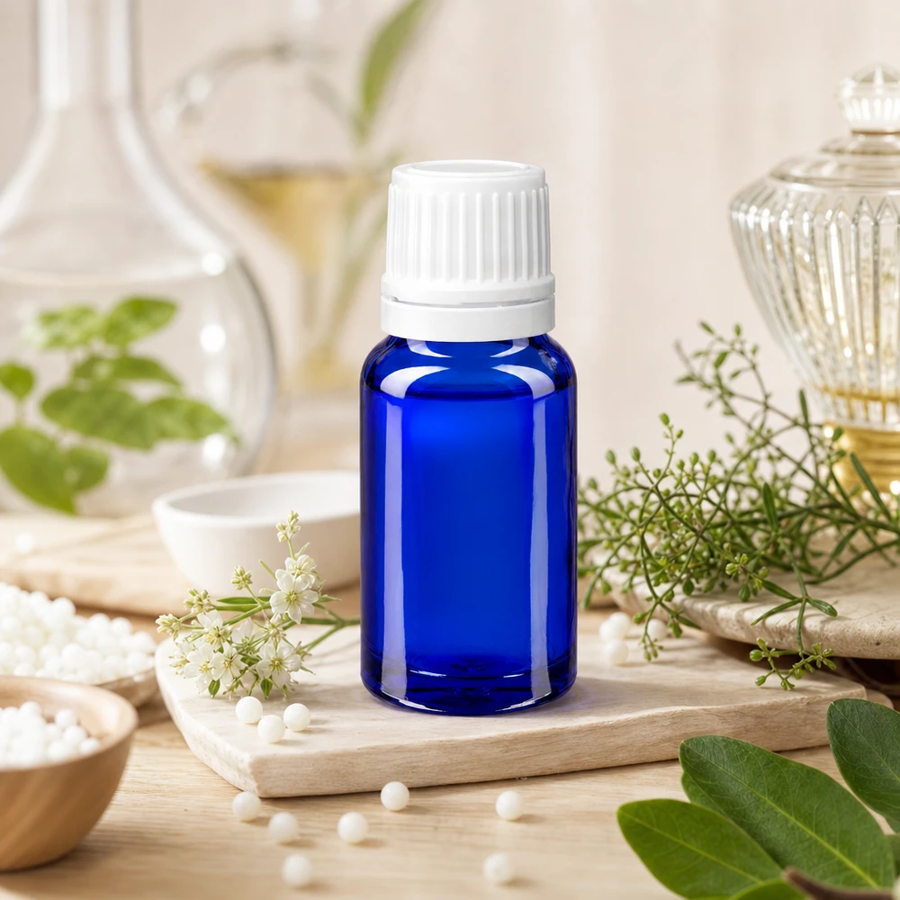 Flacon de pharmacie bleu 10ml bouchon inviolabilité blanc 1.2mm Flacon en verre bleu cobalt de 10 ml avec embout compte-gouttes de précision de 0,7 mm pour huiles essentielles