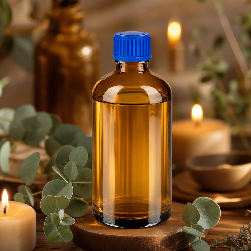 Flacon de 100ml 11mm SV bleu STD BrownLine UT18/100 Bouteille en verre compacte de 100ml parfaite pour les projets de bricolage cosmétiques et les soins naturels de la peau