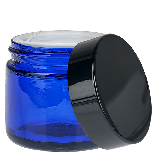 Pot en verre 60ml bleu avec couvercle à insérer UNiTWIST Pot en verre 60ml bleu avec couvercle à insérer UNiTWIST