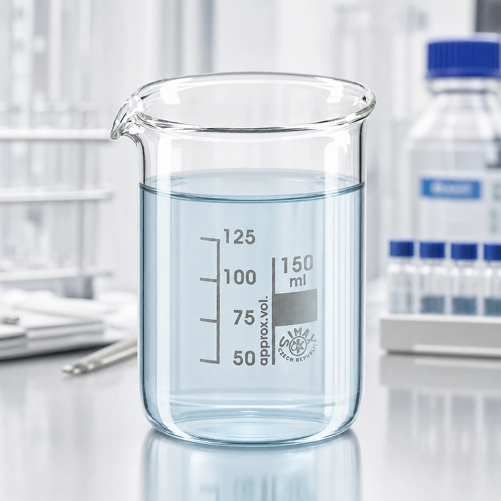 Bécher 150ml en verre borosilicate résistant à la chaleur (forme basse) Verre de laboratoire transparent 150ml avec bec verseur et graduation en millilitres pour les applications scientifiques