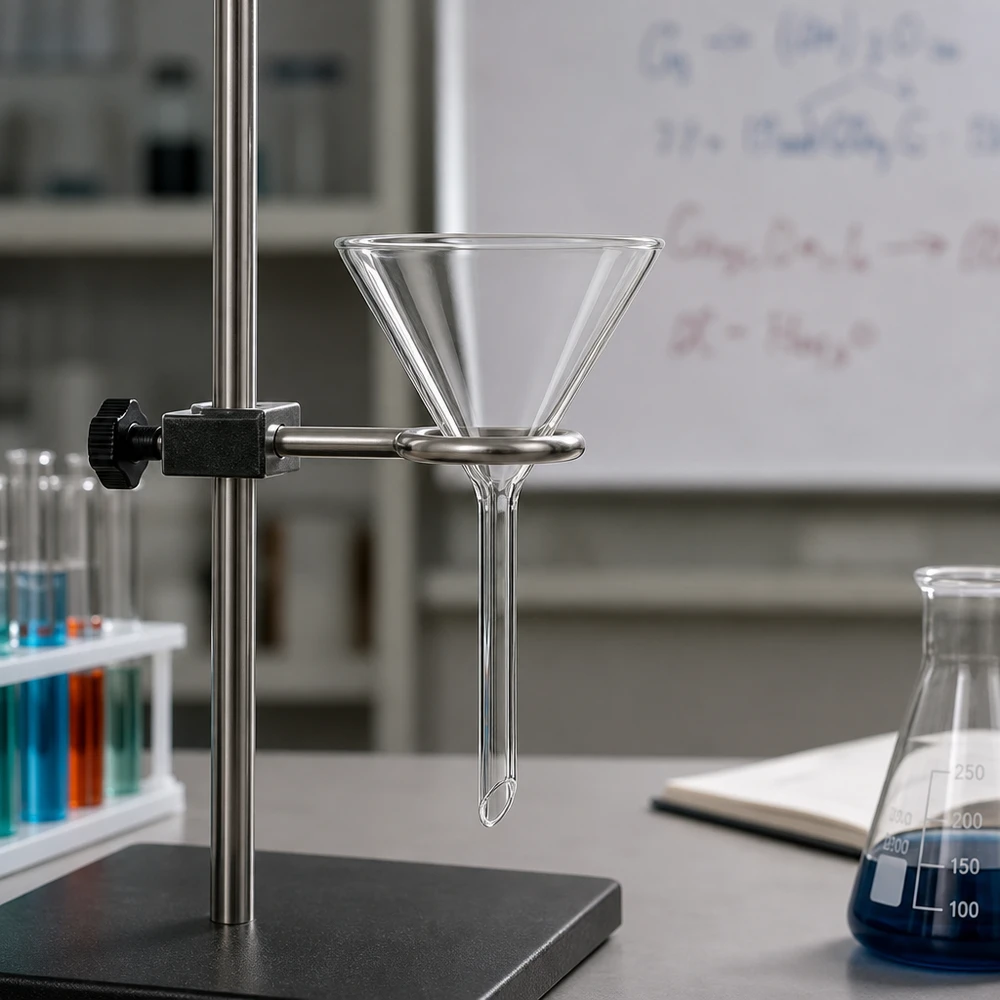 Entonnoir Ø 60mm - verre sodocalcique - angle 60° Entonnoir de laboratoire transparent en matériau robuste à base de chaux et de soude avec ouverture de 60 mm pour les expériences chimiques