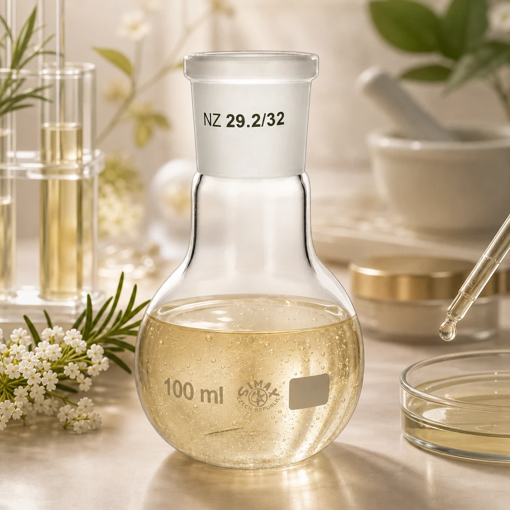 Ballon à fond plat 100 ml à col large, en verre borosilicate avec rodage normalisé 29/32 Ballon de forme ergonomique en verre transparent avec répartition optimale de la chaleur pour les processus de laboratoire