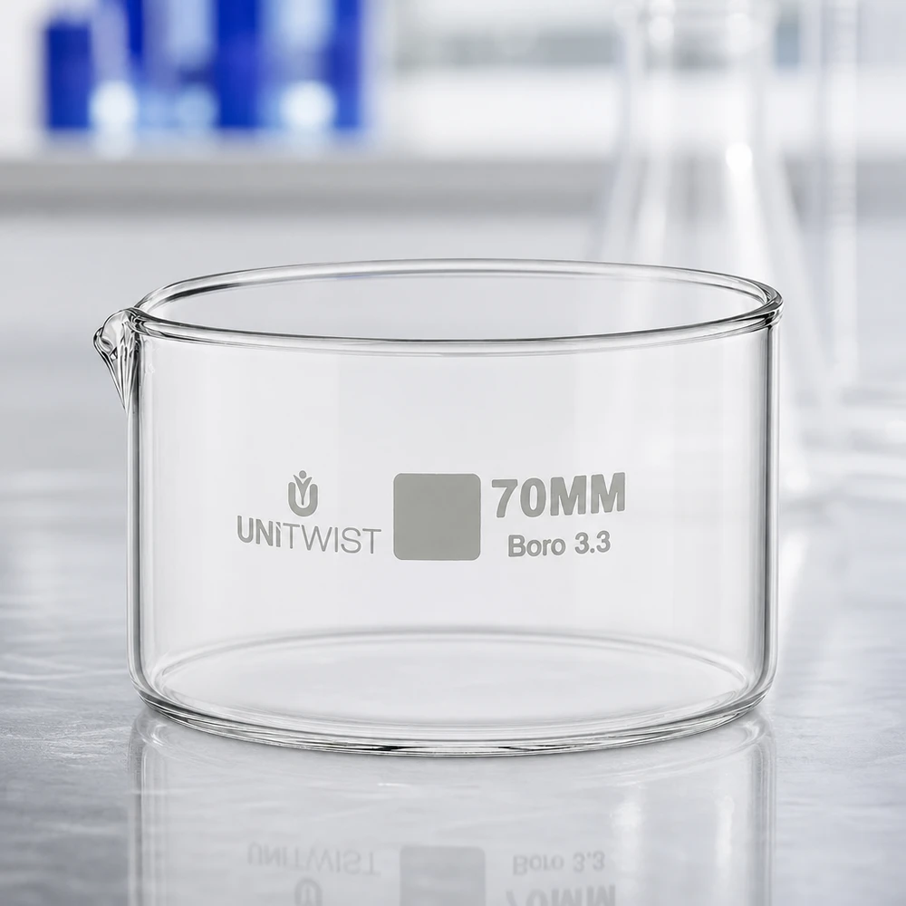Cristallisoir ø70mm verre borosilicaté UNiTWIST Bol de cristallisation UNiTWIST, ø 70 mm, en verre Boro 3.3 résistant à la chaleur, forme plate, pour la vaporisation