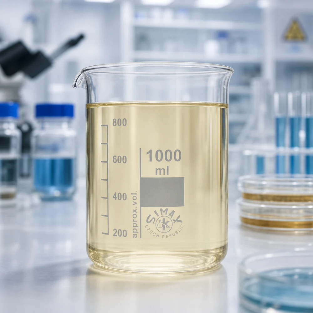 Bécher 1000ml en verre borosilicate résistant à la chaleur (forme basse) Bécher 1000ml transparent en verre borosilicaté avec bec verseur pour un transvasement facile en laboratoire
