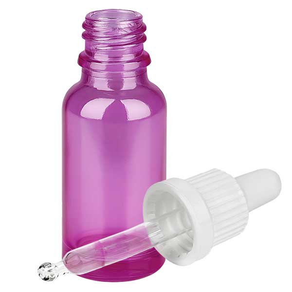 Flacon pipette 20ml blanc originalité bouchon à vis PurpleLine UT18/20
