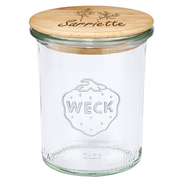 Boîte en bois « sarriette » avec verre WECK plongeant 160 ml