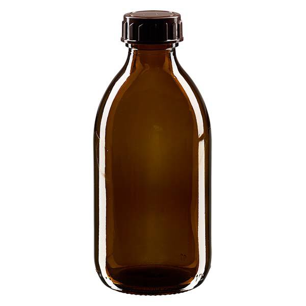 Flacon médical de 250 ml avec bouchon marron