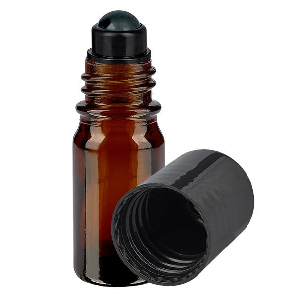 Flacon de déodorant en verre ambré 5 ml, déo à bille vide Flacon de déodorant en verre ambré 5 ml, déo à bille vide